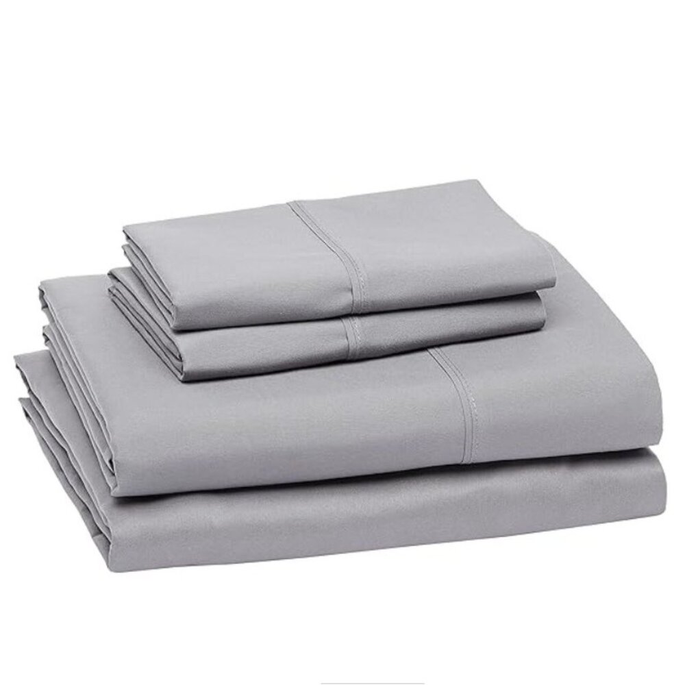 ⛔️SOLD⛔️ Amazon Basics 4‑Pc Queen Sheet Set - Microfiber, Dark Gray NWT - Picture 3 of 10